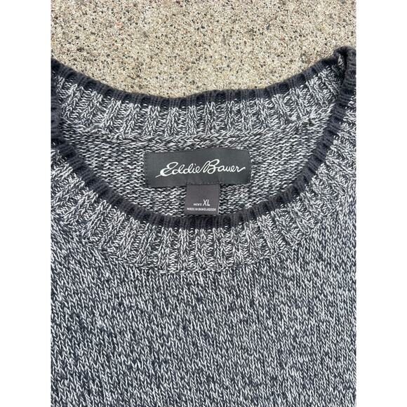 Eddie Bauer Sweater Men Size XL Gray Cotton Trim Detail Crewneck Long Sleeve - Picture 3 of 5